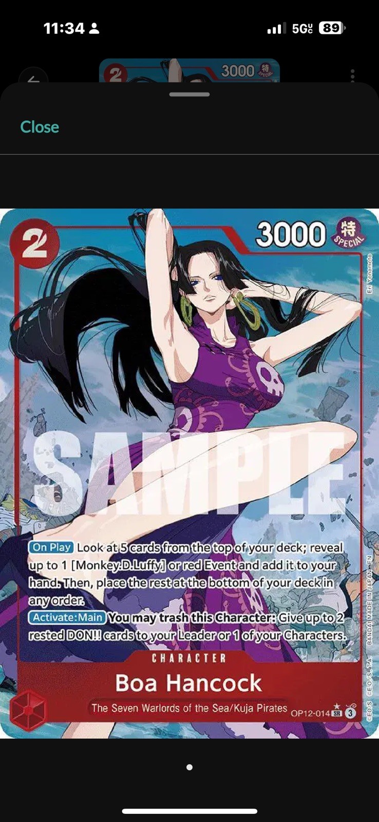 Boa Hancock (Alt Art) OP12-014 SR Legacy of the Master - ONE PIECE Card ENGLISH