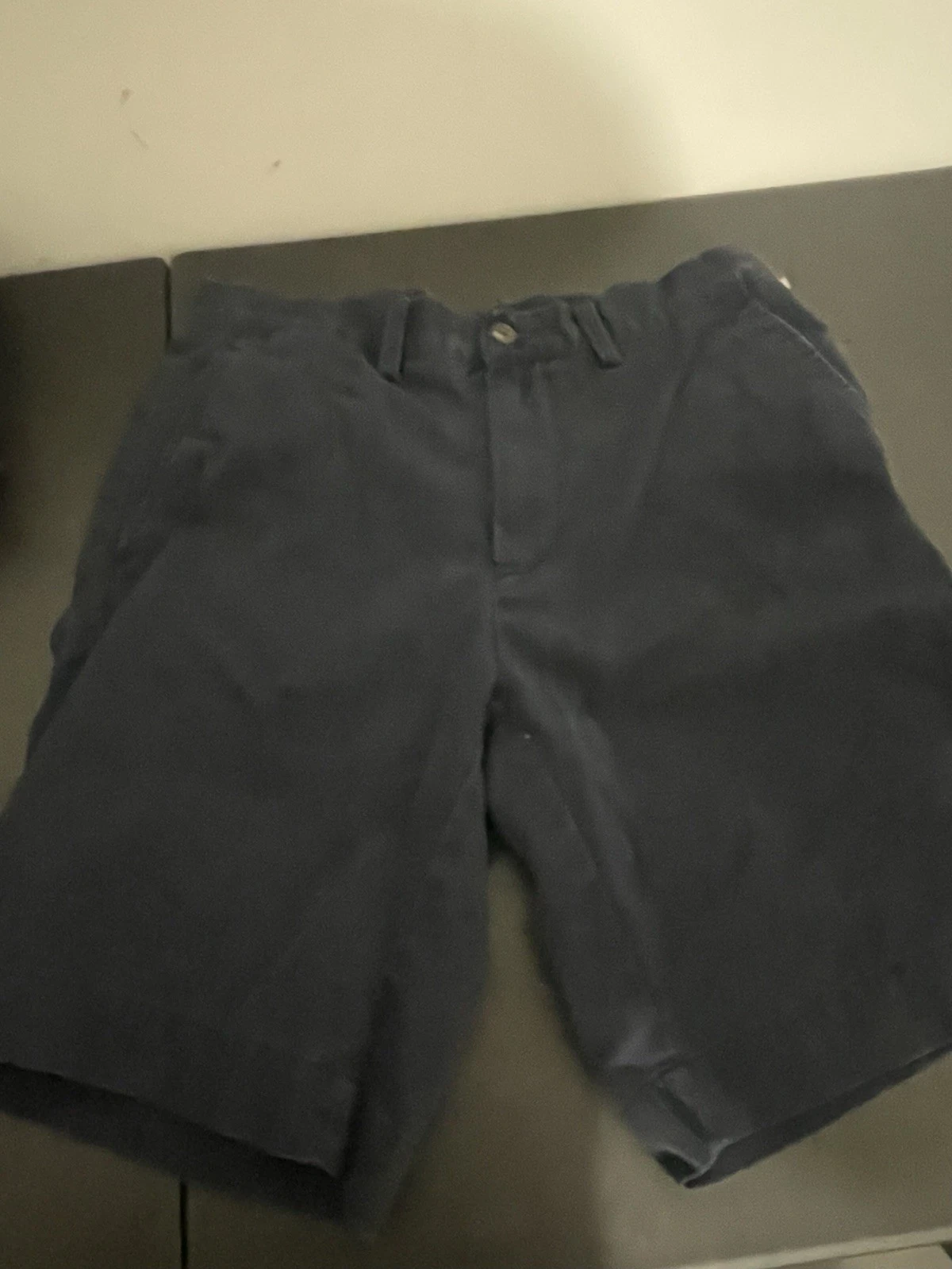EUC Mens Polo Ralph Lauren blue flat front chino shorts 100% cotton size 30