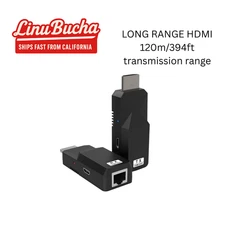 Long Range HDMI Extender Over Cat5e/6/7 1080P Full HD Adapter 394Ft Range