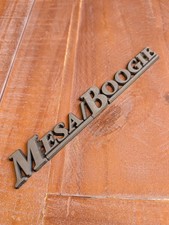 Mesa Boogie Logo Emblem Amplifier Badge 9.5" Silver Vintage Great Condition!