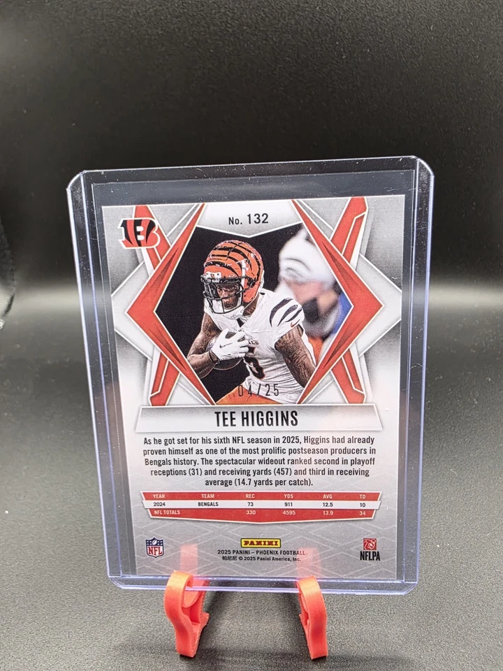 2025 Panini Phoenix #132 Tee Higgins Green 04/25 Bengals - Image 2 of 2