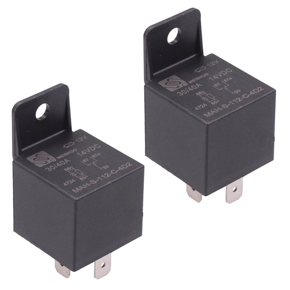 2 x 12V SPDT Mini Automotive Relay Diode Bracket 40A MAH-S-112-C-4D2