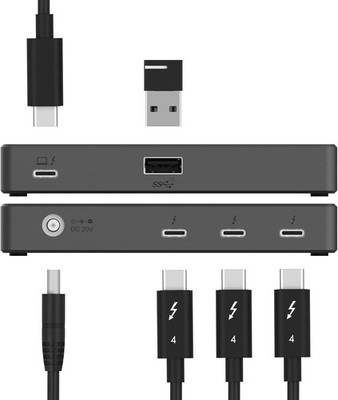 Thunderbolt 4 Hub with 60W Charging for Mac Windows