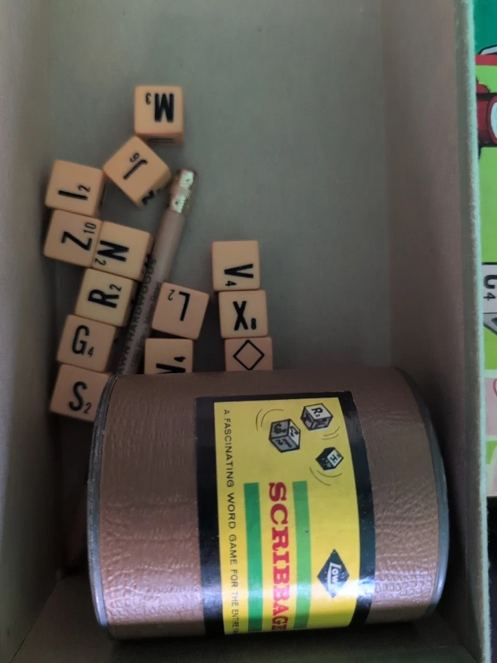 Vintage 1963 Lowe Scribbage Word Game For The Whole Family Complete - Image 2 of 3