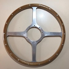 Moto-Lita steering wheel  classic 4 Spoke 15 inch, flat spokes, wood rim