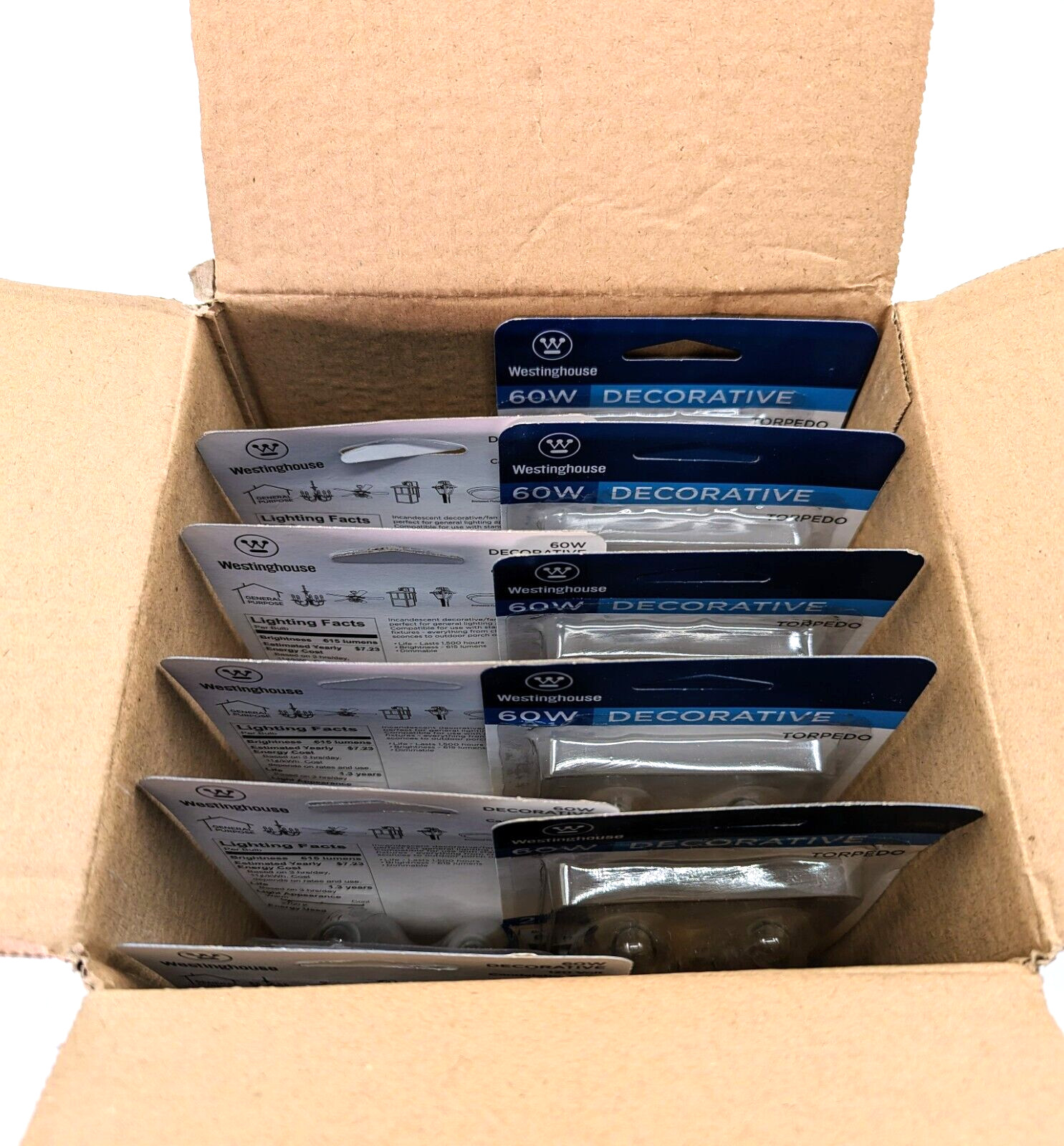 4 Westinghouse 60w Decorative Blunt Tip Incandescent Candelabra Base Bulbs B10