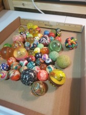 Mixed Lot of 63 Vintage Bouncy Balls Rubber Etc
