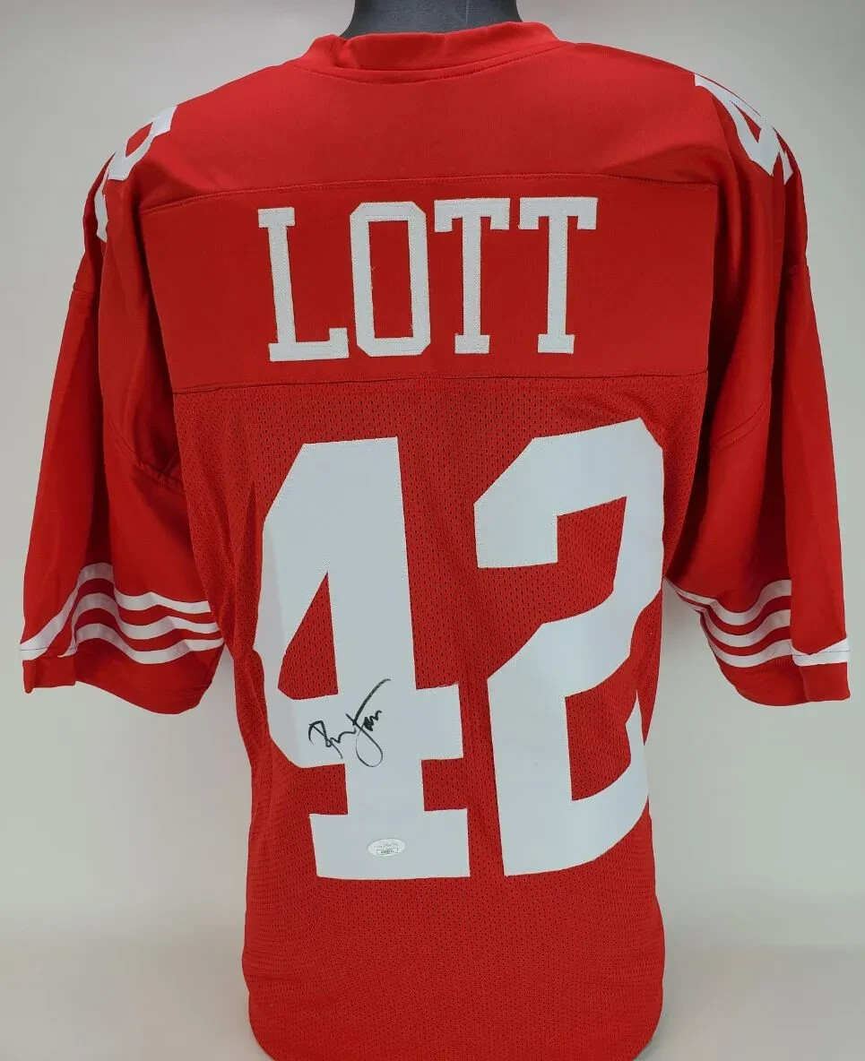 Ronnie Lott Signed 49ers Red Jersey (JSA COA) San Francisco HOF