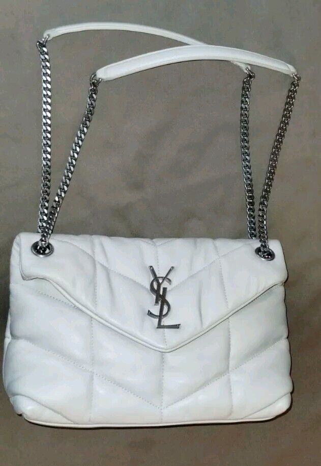 YSL Yves Saint Laurent Small Lou Puffer Bag Crema Soft YSL Yves Saint Laurent Small Lou Puffer Bag Crema Soft