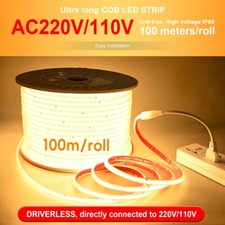 AC 110V High Voltage COB LED Strip Lights Waterproof For Outdoor Indoor Cuttable