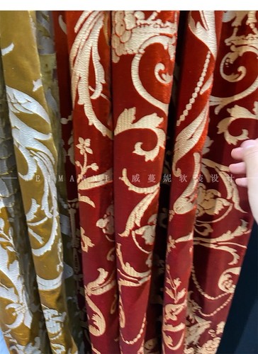 Custom luxury velvet American red cloth valance blackout curtain drape C1993 - Picture 6 of 12