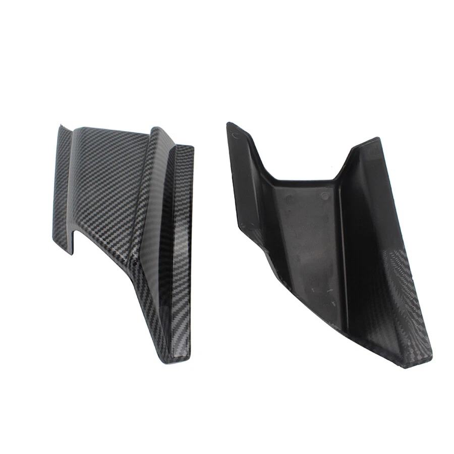Accessory Motorcycle Front Fairing Aerodynamic Wing Cover Carbon Fiber Look 2PCS - Image 4 of 4