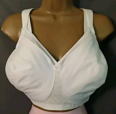 46DD Glamorise Magic Lift Active Support Bra 1005 White Wirefree Bra #1005 