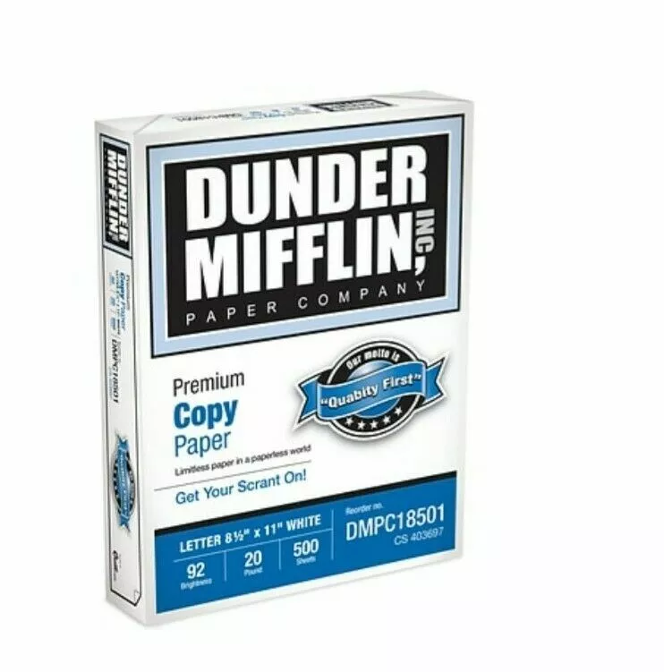 Dunder Mifflin Premium Printer Copy Paper 8.5 x 11 (500 Sheets)  Office/School