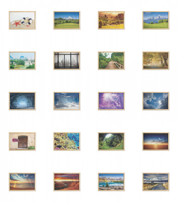 Ambesonne Scenery Print Wall Art with Wide Frame for Bathrooms Living Room