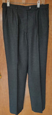 Giorgio Sant Angelo sz 14 black 100 merino wool pleated front pants minor flaw