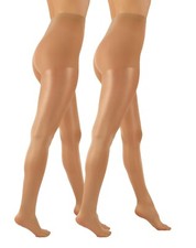 *2 Pack* Womens Glossy Semi Opaque Tights 40 Denier Paulla  Pantyhose 