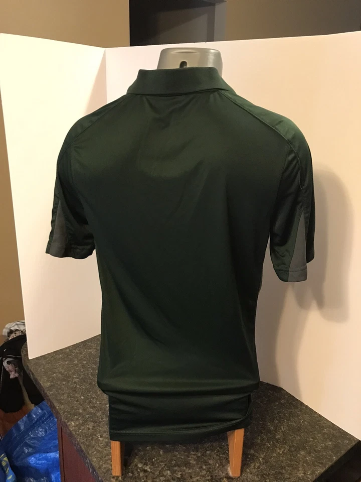 Michigan State University Spartans Polo Golf Shirt Men's Small Green Polyester - Image 4 of 4