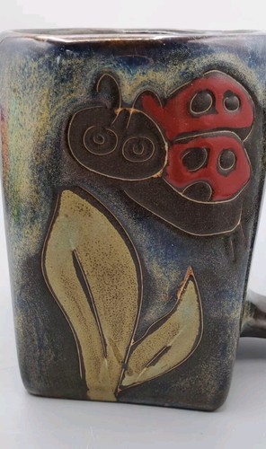 Tazza Mara coccinella rossa ceramica tazza alta Messico Mara disegnata e firmata - Foto 2 di 10
