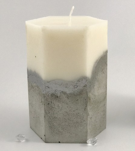 3pcs Scented Pillar Candles Hexagon Candle Trio Silver Grey Handmade Luxdecor6 - Picture 3 of 5