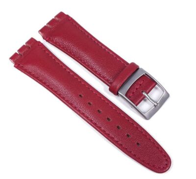 Minott Uhrenarmband Kalbsleder Band rot passend zu Swatch Uhren 19mm 23294S