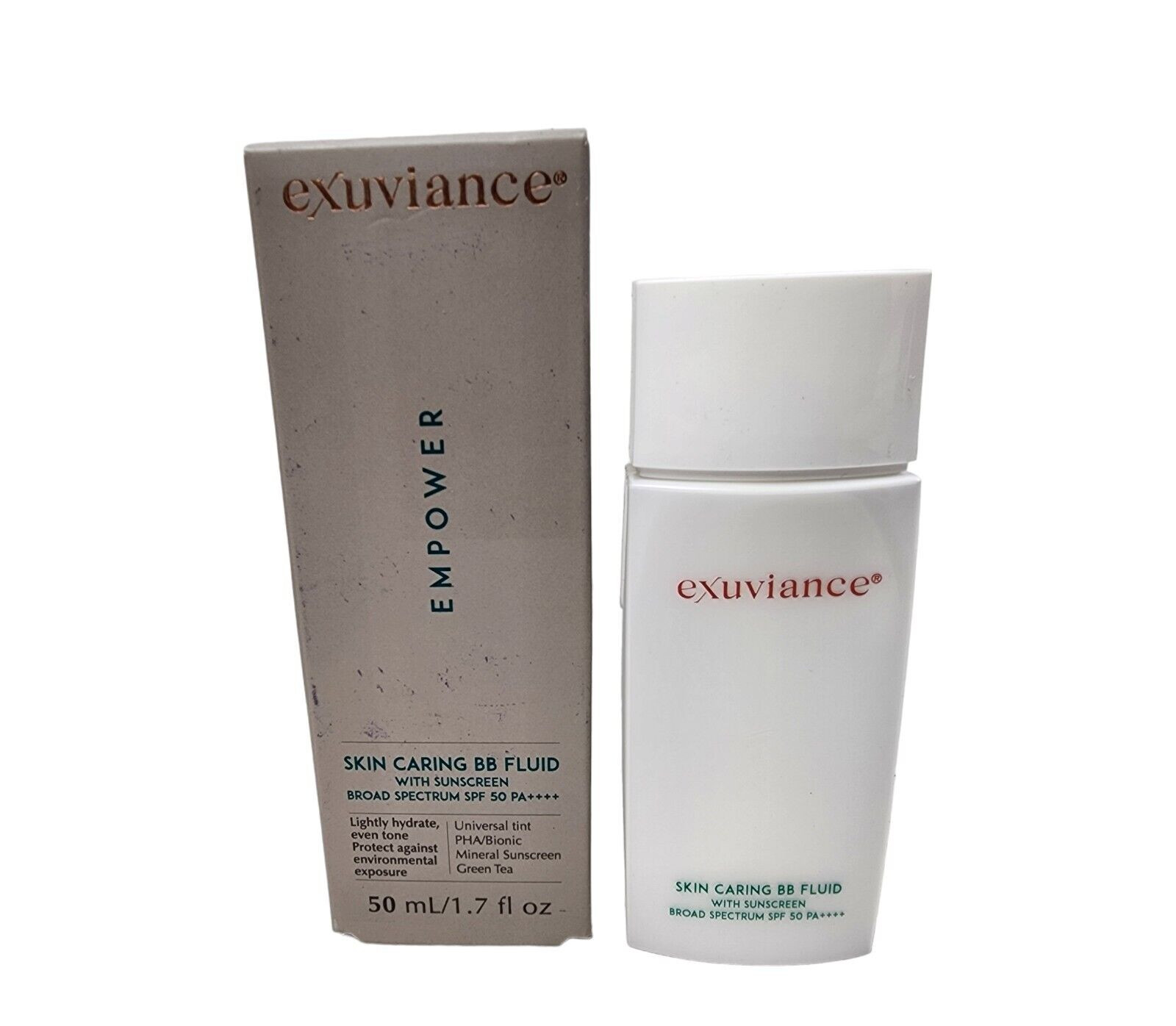 Exuviance Empower Skin Caring BB líquido con protector solar SPF50 50 ml NUEVO