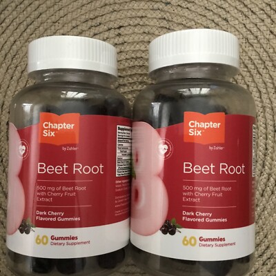 Chapter Six /Beet Root /60 Dark Cherry Flavored Gummies / 500mg/2pk/exp.07/2027