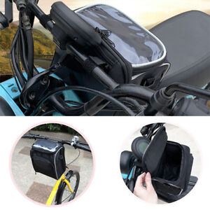 Motorcycle Front Handlebar Fork Mobile Phone Bag Bike Storage Container Strap