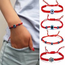 Pulseras de hilo trenzado para mujeres hombres cuentas turcas mal de ojo joyería de la suerte regalo