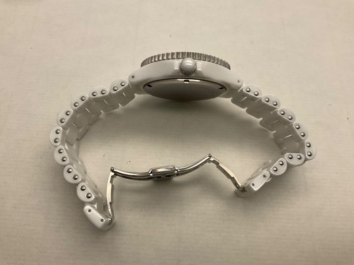 KLAUS KOBEC CERAMIC DIAMONDS ALL CERAMIC BRACELET QUARTZ WATCH WORKING - Picture 6 of 11