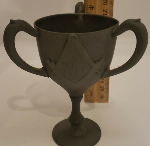 1909 F&AM ORIENTALISCHE LOGE Nr 365 Antik Freimaurer Freimaurer Dreifachhenkel Tasse - Bild 3 von 5