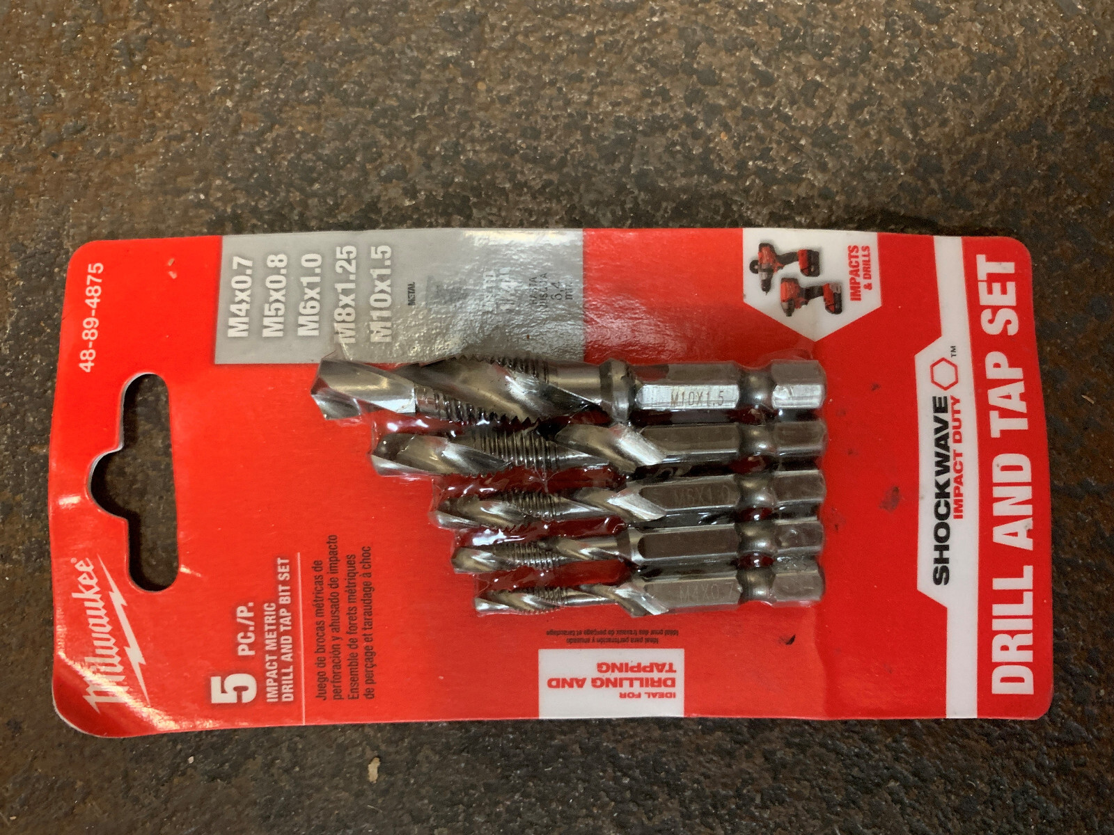 Milwaukee SHOCKWAVE Metric Impact Drill Tap Set 5 Piece (48894875