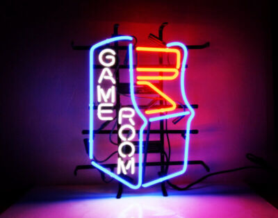 Game Room Video Arcade Machine 17''x14'' Neon Light Sign Lamp Bar Pub Real Glass