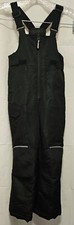 SWISS TECH Kids Insulated Snow Bib Overall Pants Water Resistant Sz XS 4/5 Black