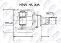 NPW-NS-005 NTY Gelenksatz, Antriebswelle FüR Nissan