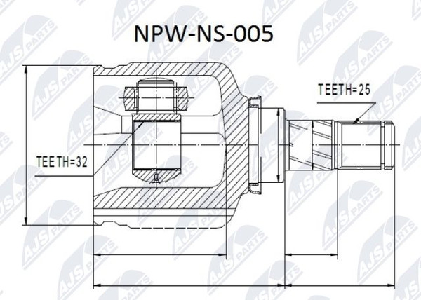 NPW-NS-005 NTY Gelenksatz, Antriebswelle FüR Nissan-image