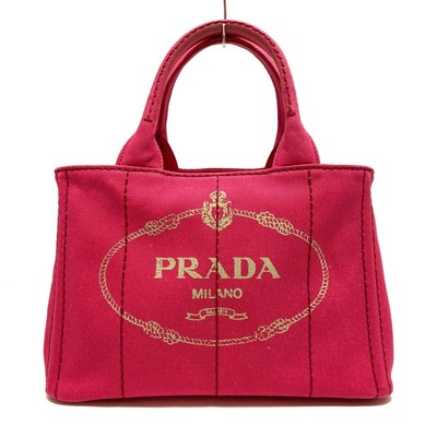 prada pink canvas tote