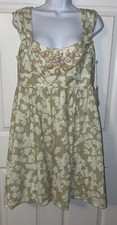 NWT Nanette Lepore Sz 10 Green Floral Sleeveless Beaded Love Affair Dress $370