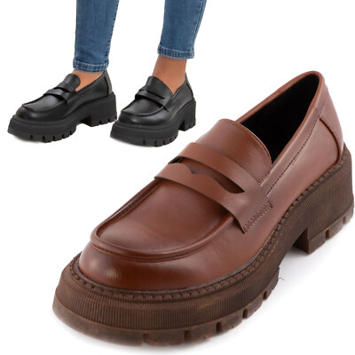 TOOCOOL YG902 Women's College Loafer Loafer Casual Tank Loafer Shoes