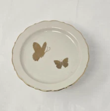 Takahashi San Francisco Gold Butterflies Trinket Plate Hand Painted Decorated