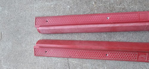 83-92 Camaro Red Int. Door Sill Plates Pair OEM - Picture 5 of 5
