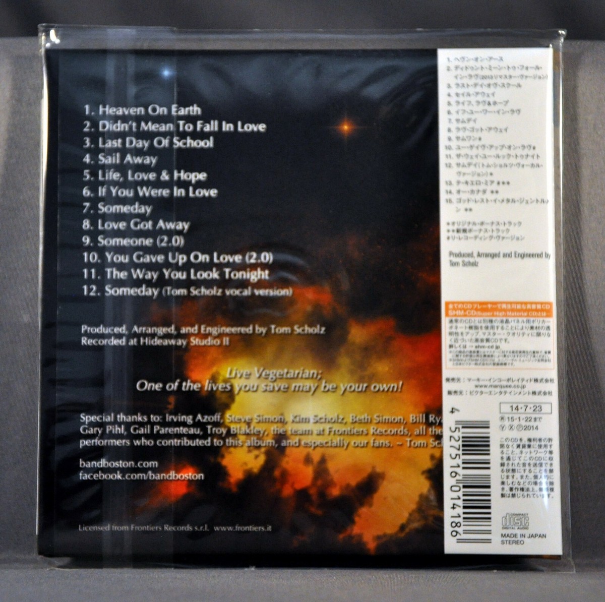 ボストン限定版CD●ライフ、ラヴ&ホープ~スペシャル・ツアー・エディション●中古 BOSTON Life, Love & Hope Spec Tour Ed +4 BO 2014 JAPAN Mini LP SHM