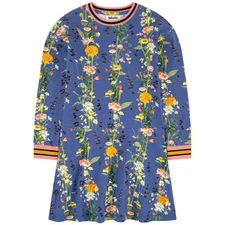 $79 MOLO Girl's Conny Vertical Flowers Printed Long-Sleeve Dress Size 11-12 EUC