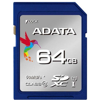 ADATA Premier 64 GB SDXC, Speicherkarte blau, UHS-I U1, Class 10