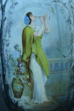 Antique Opaline Vase Napoleon III Muse Portrait Saint Louis Baccarat