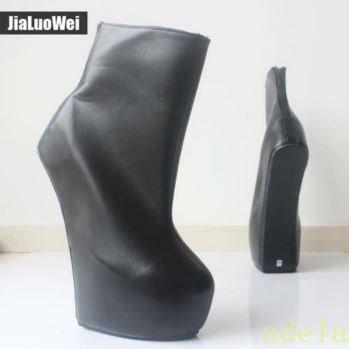 Womens Ballet Boots 20cm High Wedge Heel Hoof Sole Heelless Ccubwar Party Shoes - Picture 7 of 17