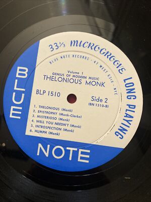 THELONIOUS MONK-GENIUS OF MODERN MUSIC VOLUME 1 blue note 1510 RVG