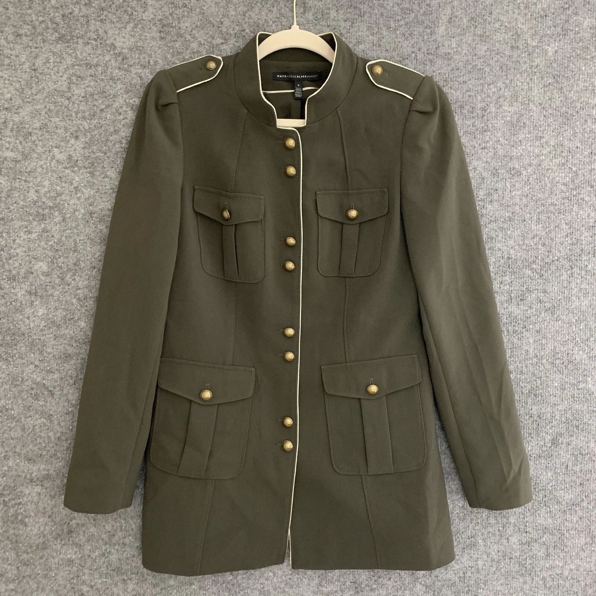 White house black market green jacket clearance