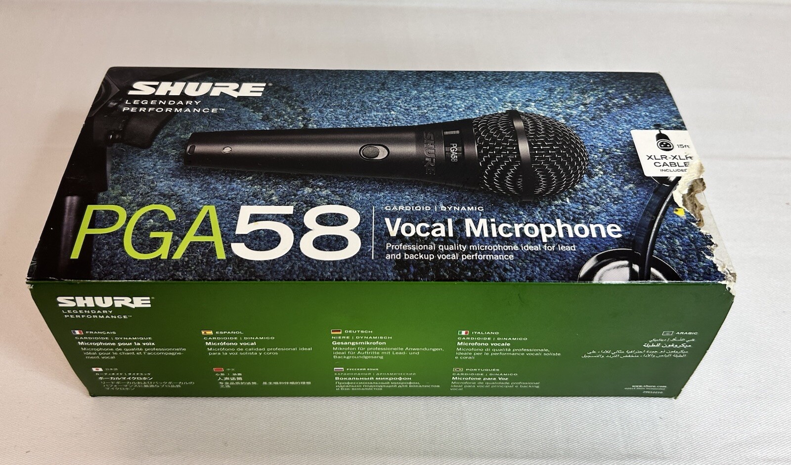 Shure PGA58-XLR Cardioid Dynamic Handheld Vocal Microphone with XLR Mic Cable OB
