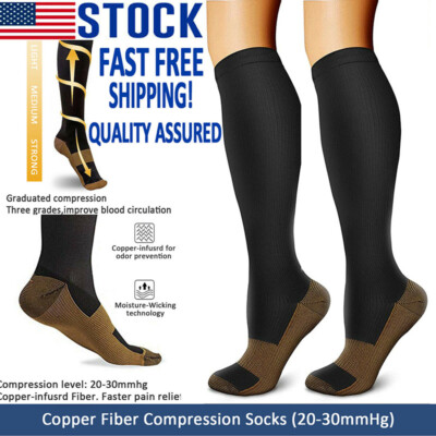 3 Pairs Copper Compression Socks for Women & Men Circulation is Best for All Day